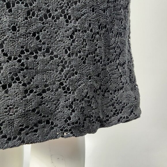Vintage Wendy Lane Black Lace Long Sleeve Sheath Dress Size M - Picture 5 of 12